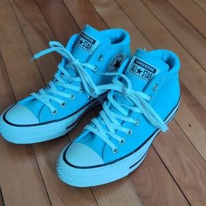 Converse Sky Blue High Tops with White Accents